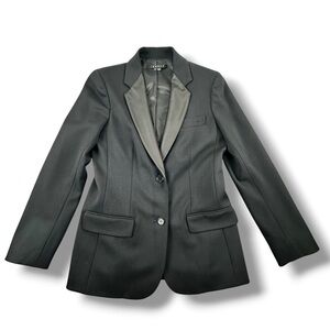 Theory Women’s High-Shine Lapel Wool Blend Blazer Size M Black EUC
